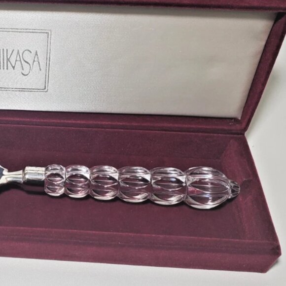 MIKASA Crystal/Glass Silver Plate Server Spatula Vintage - Picture 5 of 5